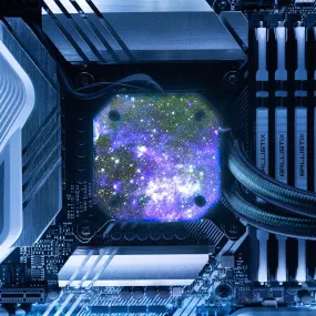 Blue Space AIO Cover for Corsair iCUE ELITE CAPELLIX (H100i, H115i, H150i Black and White)