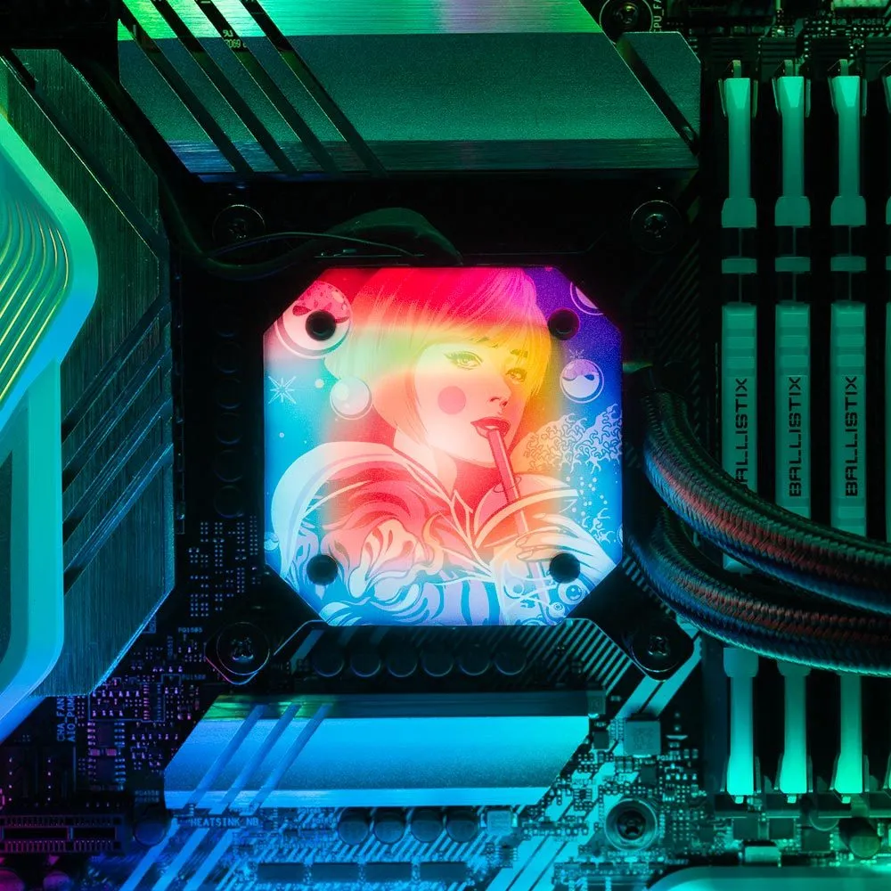 Boba Geisha AIO Cover for Corsair iCUE ELITE CAPELLIX (H100i, H115i, H150i Black and White)