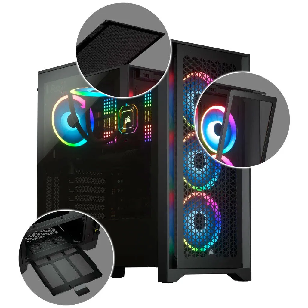 Corsair 4000D Airflow ATX Tempered Glass Case, Mid Tower, Black, CC-9011200-CN