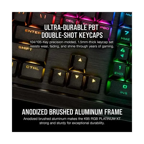 CORSAIR CH-9127411-NA K95 RGB PLATINUM XT Mechanical Gaming Keyboard with CHERRY MX Blue Keyswitches
