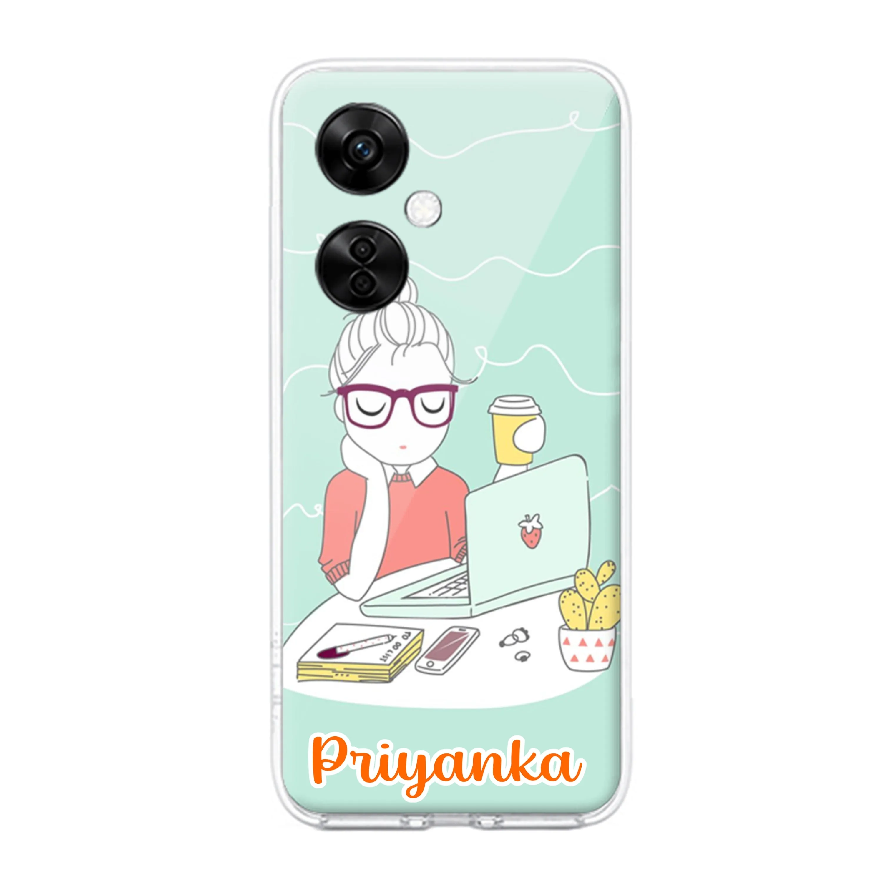 Creator Girl Customize Transparent Silicon Case For OnePlus