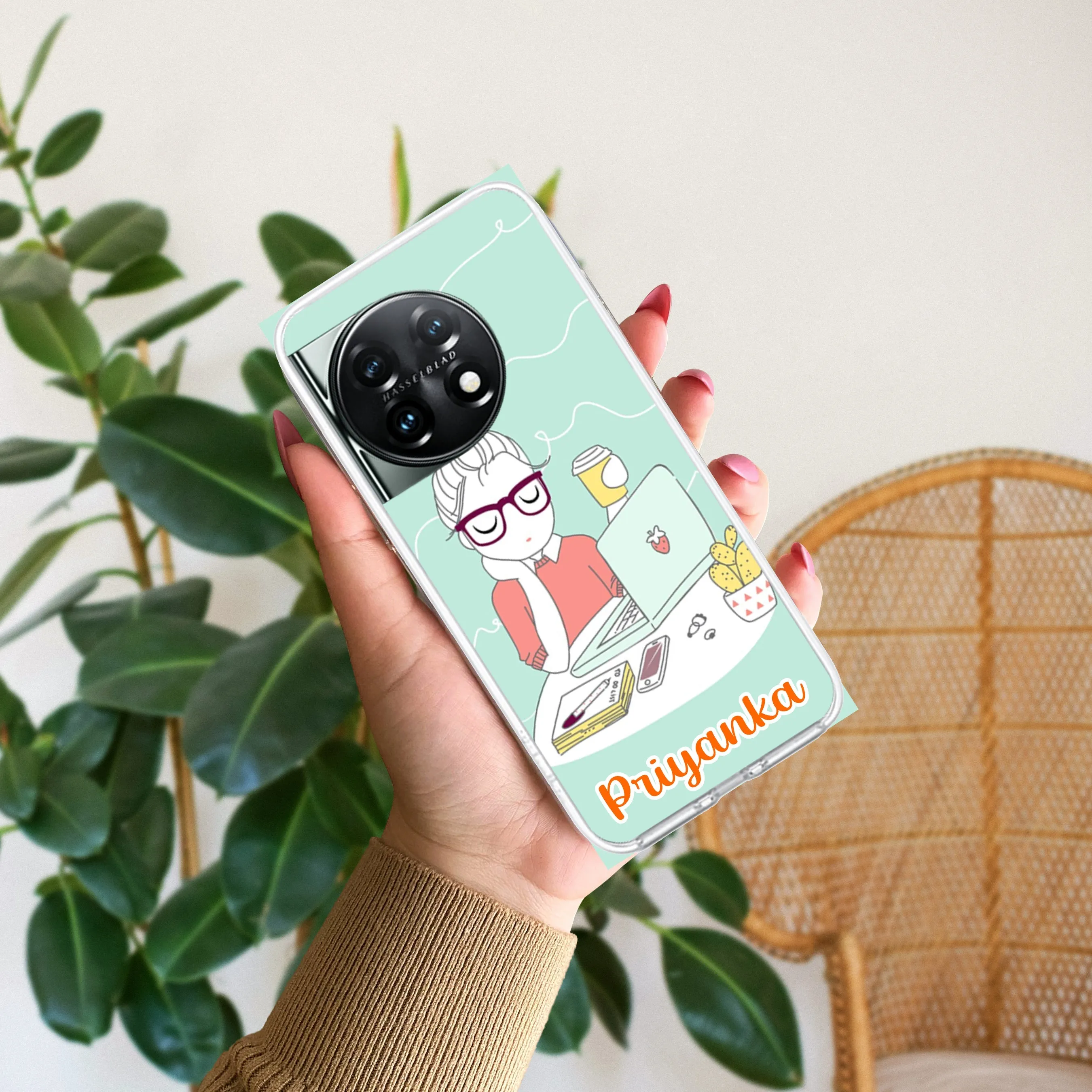 Creator Girl Customize Transparent Silicon Case For OnePlus