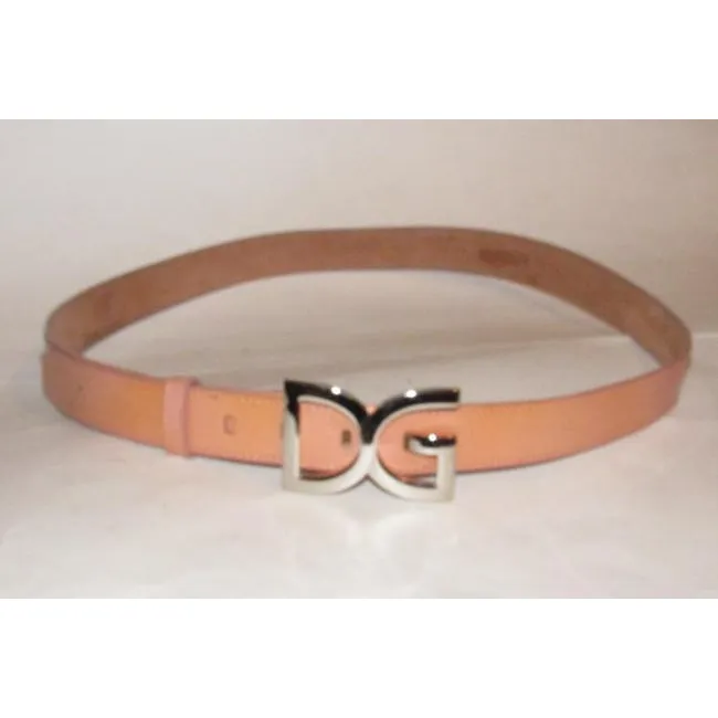 Dolce And Gabbana Pink Leatherchrome Dg Buckle Belt
