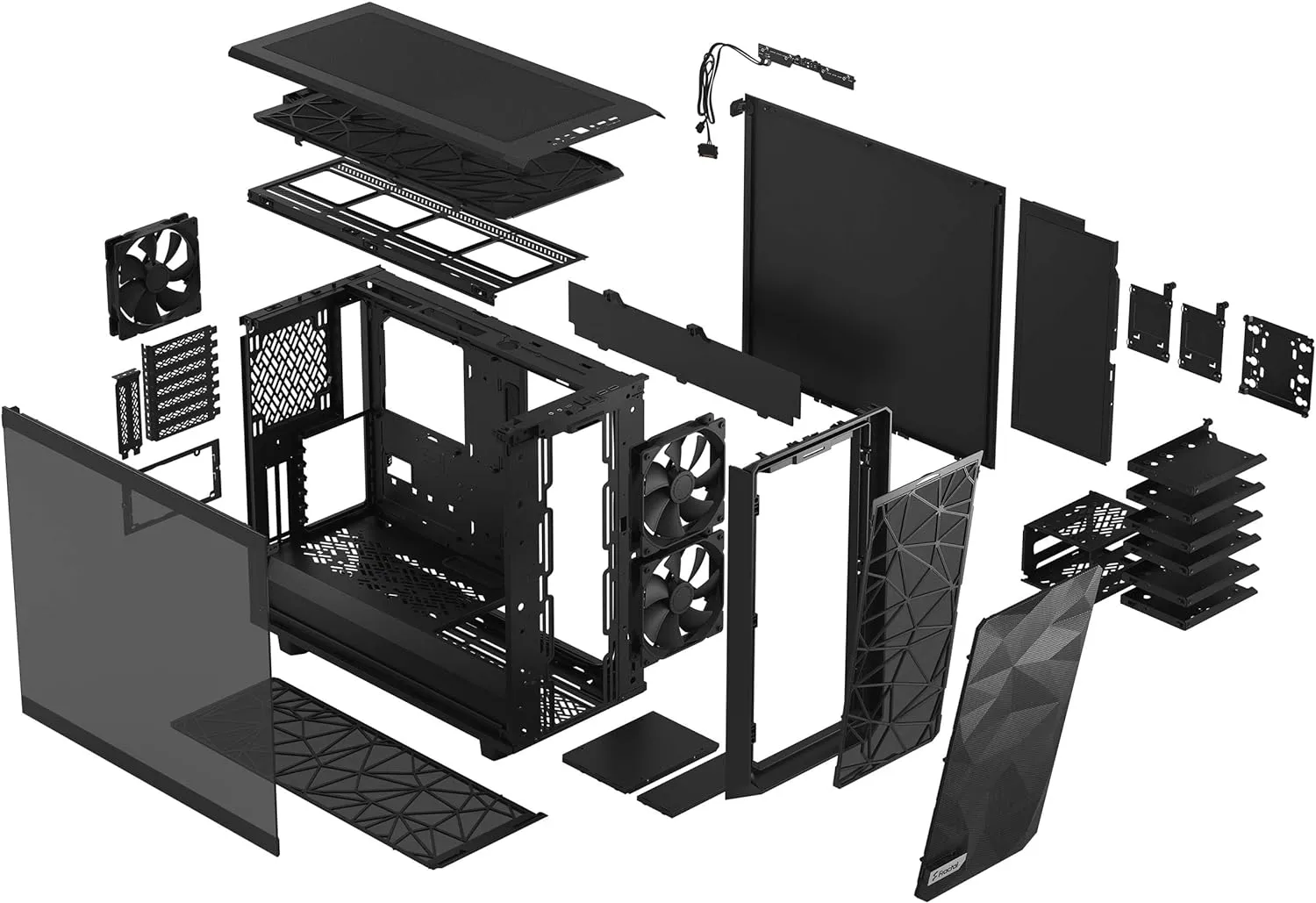 Fractal Design Meshify 2 BLACK LIGHT Tint Tempered Glass ATX Case FD-C-MES2A-03
