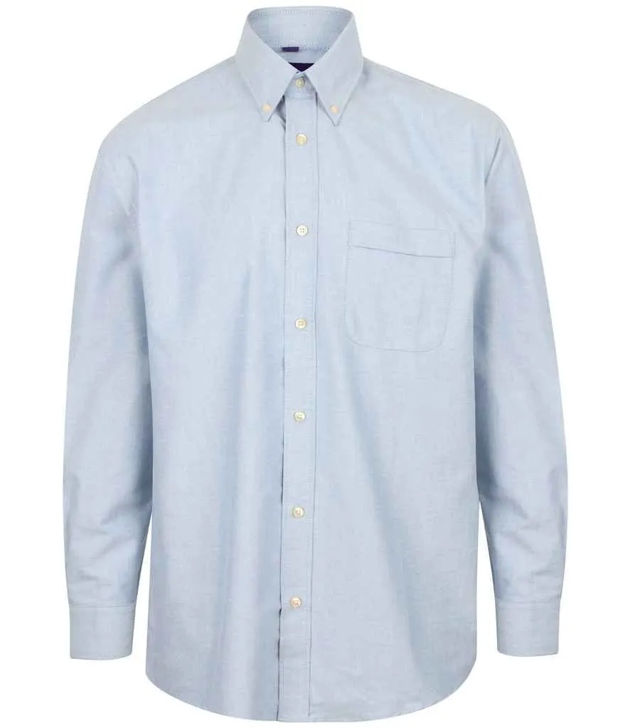 Henbury Long Sleeve Classic Oxford Shirt | Blue