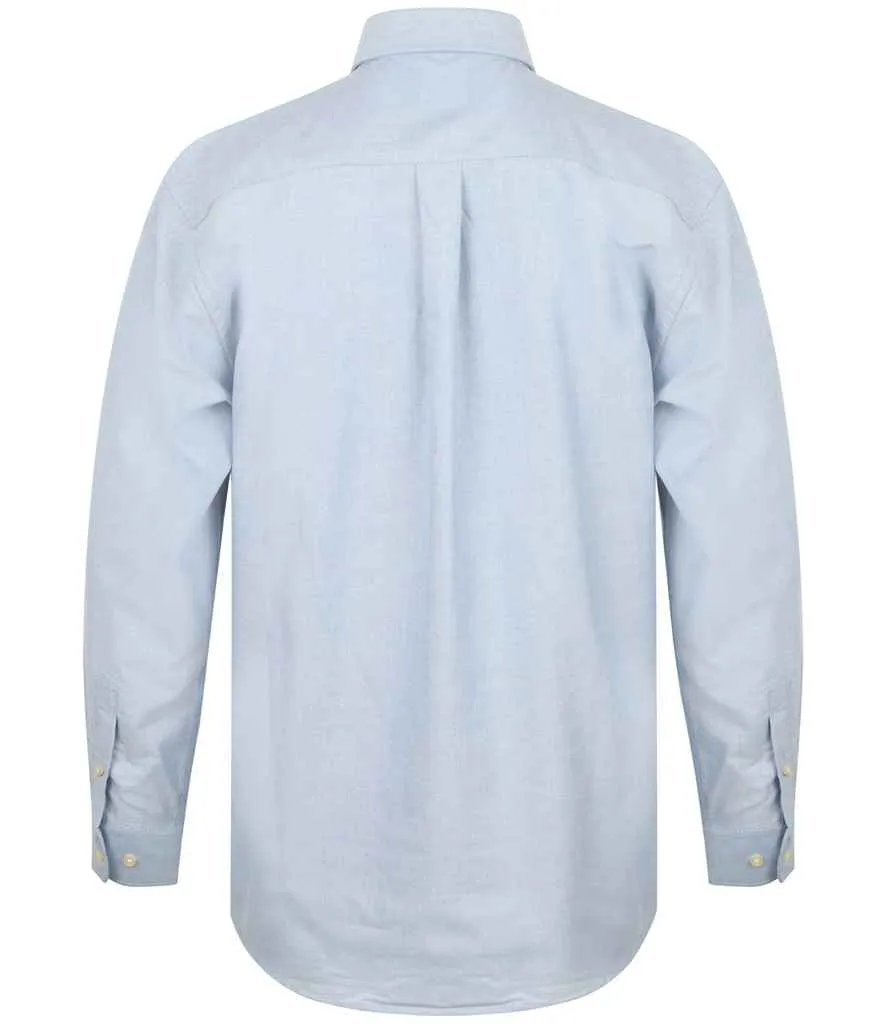 Henbury Long Sleeve Classic Oxford Shirt | Blue