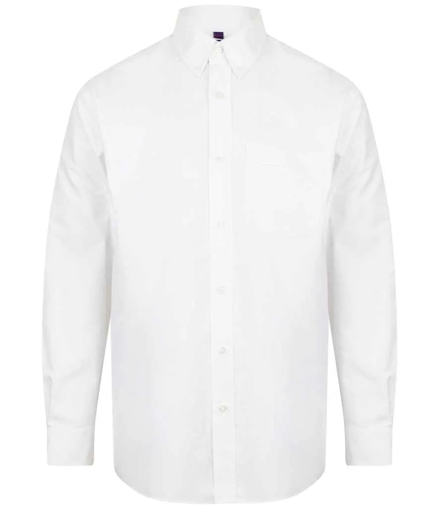 Henbury Long Sleeve Classic Oxford Shirt | White