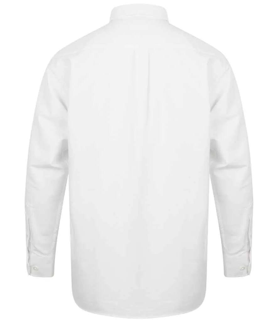 Henbury Long Sleeve Classic Oxford Shirt | White