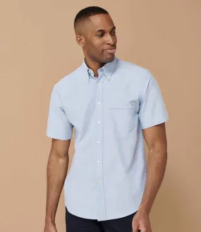 Henbury Short Sleeve Classic Oxford Shirt | Blue