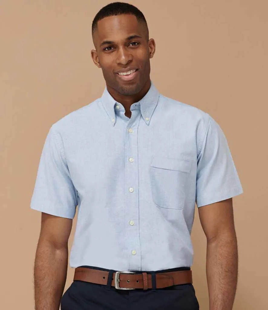 Henbury Short Sleeve Classic Oxford Shirt | Blue
