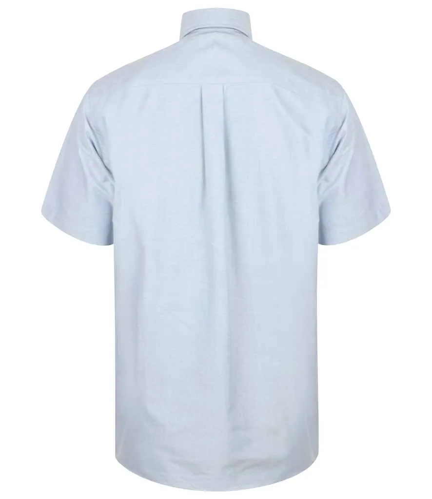Henbury Short Sleeve Classic Oxford Shirt | Blue
