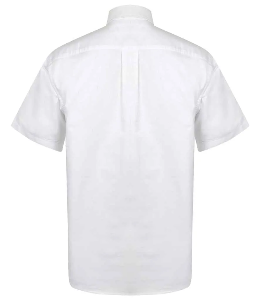 Henbury Short Sleeve Classic Oxford Shirt | White