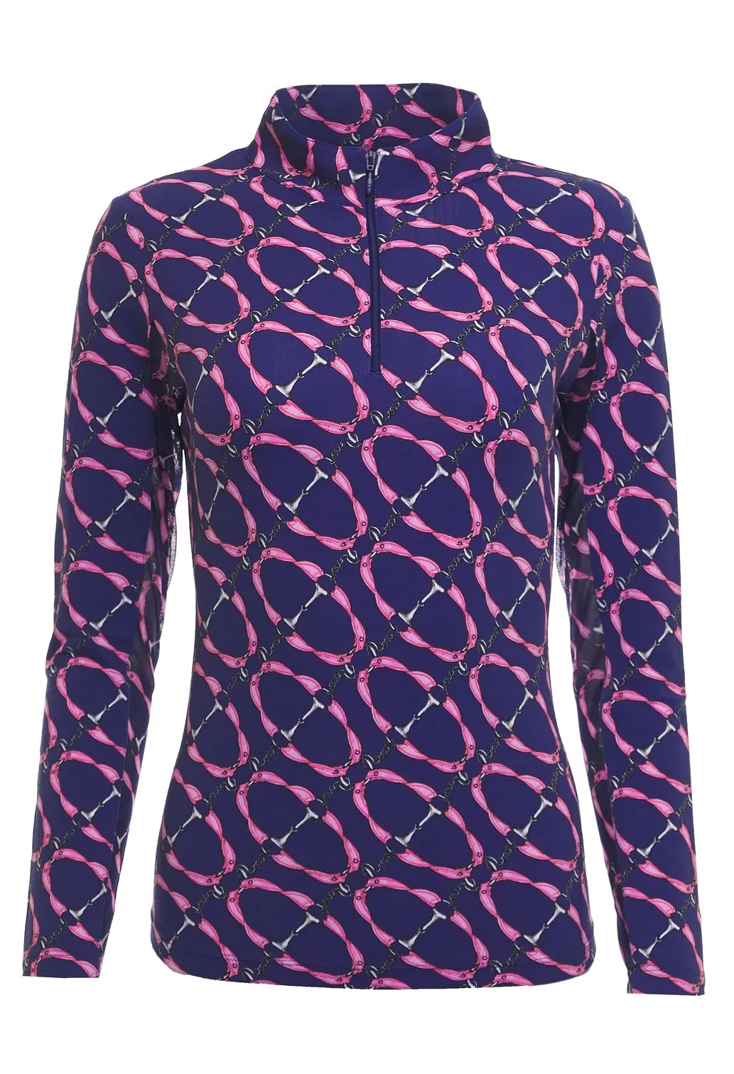 IBKUL Zip Mock Neck Shirt