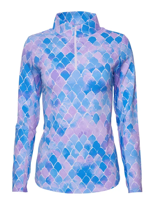 IBKUL Zip Mock Neck Shirt
