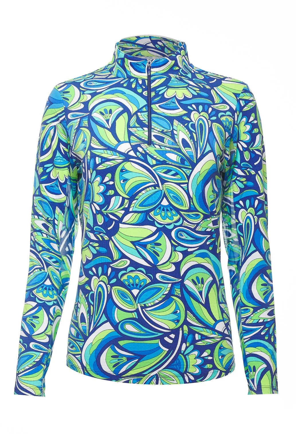 IBKUL Zip Mock Neck Shirt