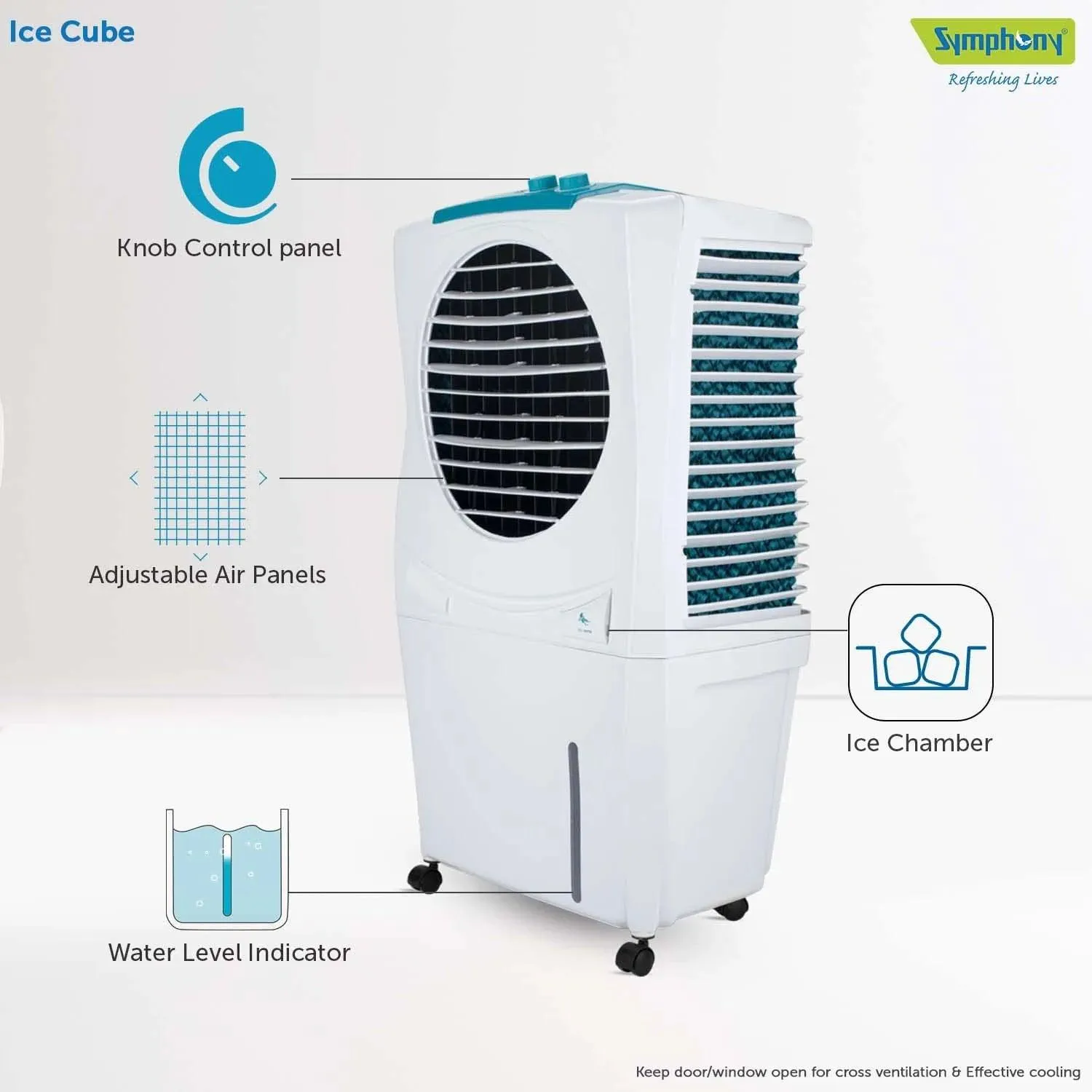 Ice Cube 27 Personal Room Air Cooler with Powerful Fan