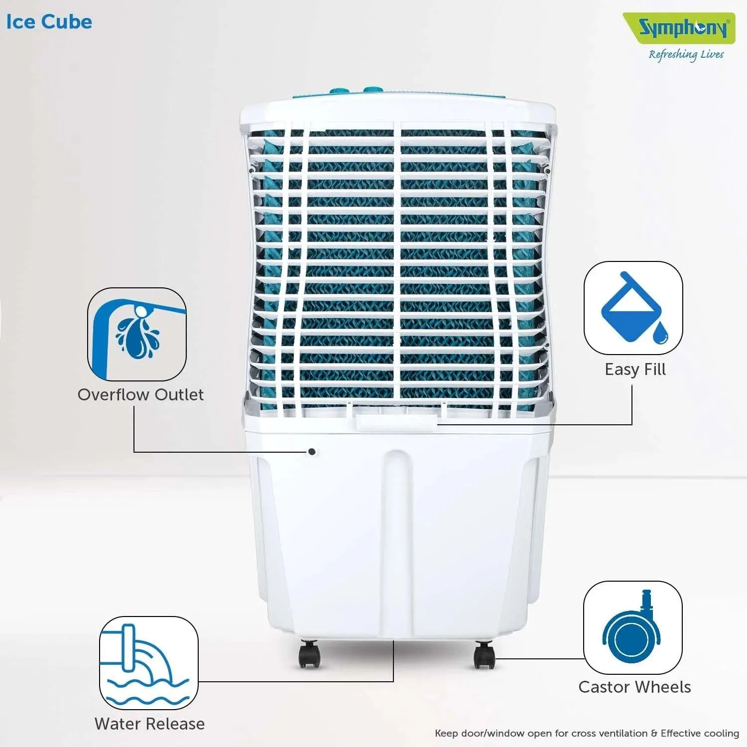 Ice Cube 27 Personal Room Air Cooler with Powerful Fan
