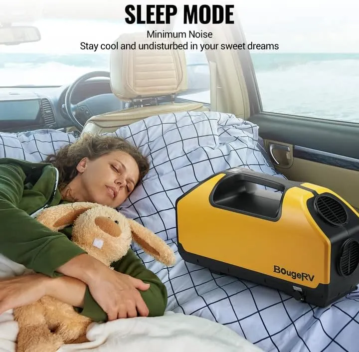 ITEM# 0166   BougeRV Portable Air Conditioner, 2899BTU Tent Air Conditioner, 250W Low Power Consumption, 24VDC, 3 Wind Speeds for Van Life, Camping Tent, Outdoor, Indoor (Watch Video)