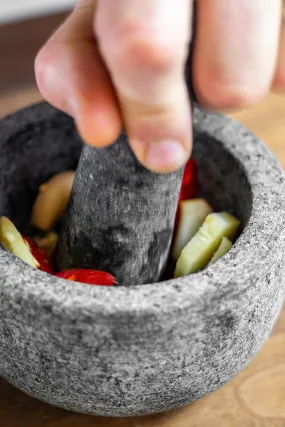 KITCHENCRAFT MasterClass Granite Mortar and Pestle, Gift Boxed Grey 12x6.5cm, One Size MCGMP