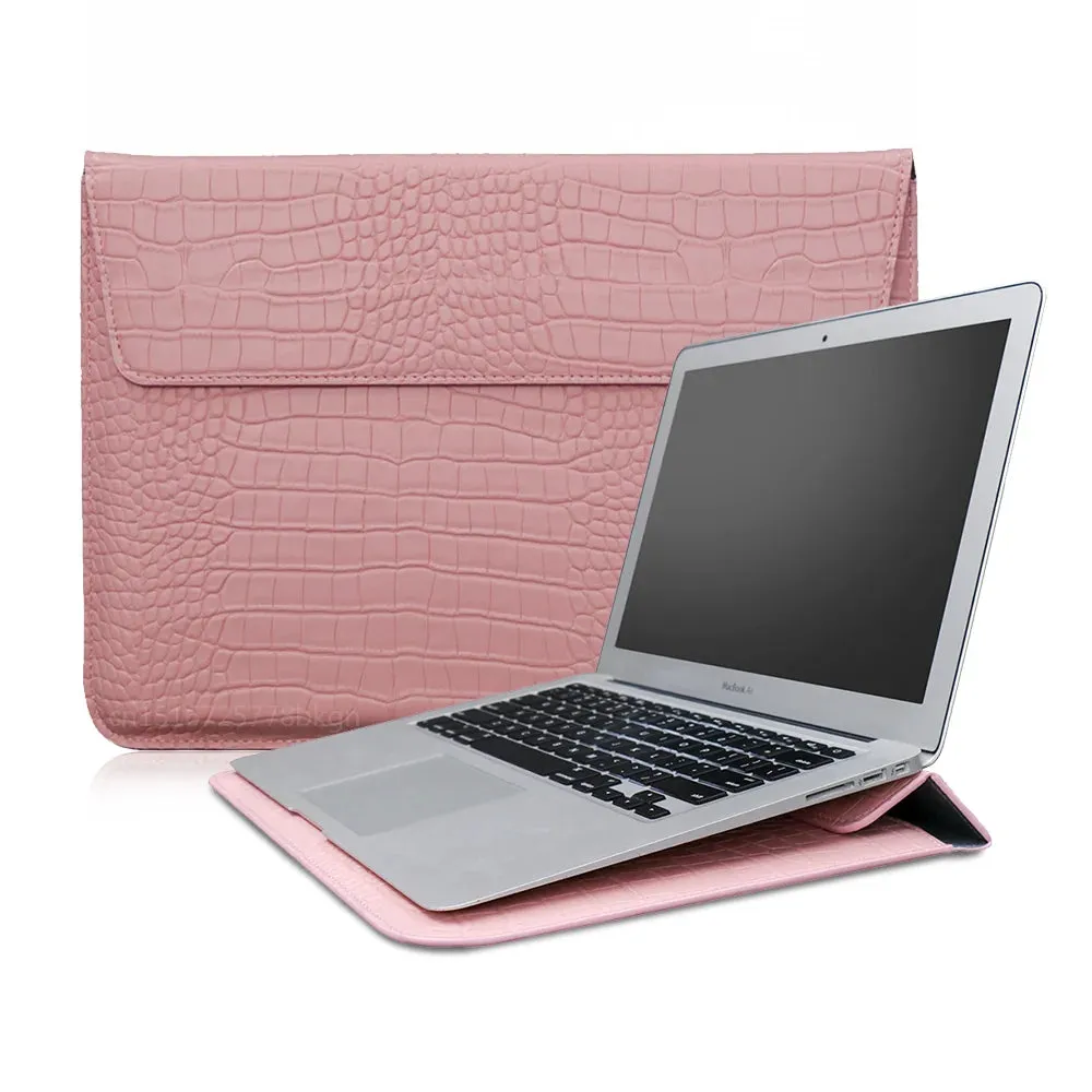 Laptop Bag for Macbook Air Pro 13 Case M1 M2 Notebook Stand Cover 11 14 15 15.6 inch PU Leather Sleeve Pouch Computer Tablet Bag