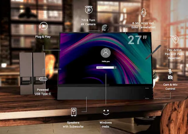 Newline FLEX, 27" All-in-One Desktop Monitor Collaboration