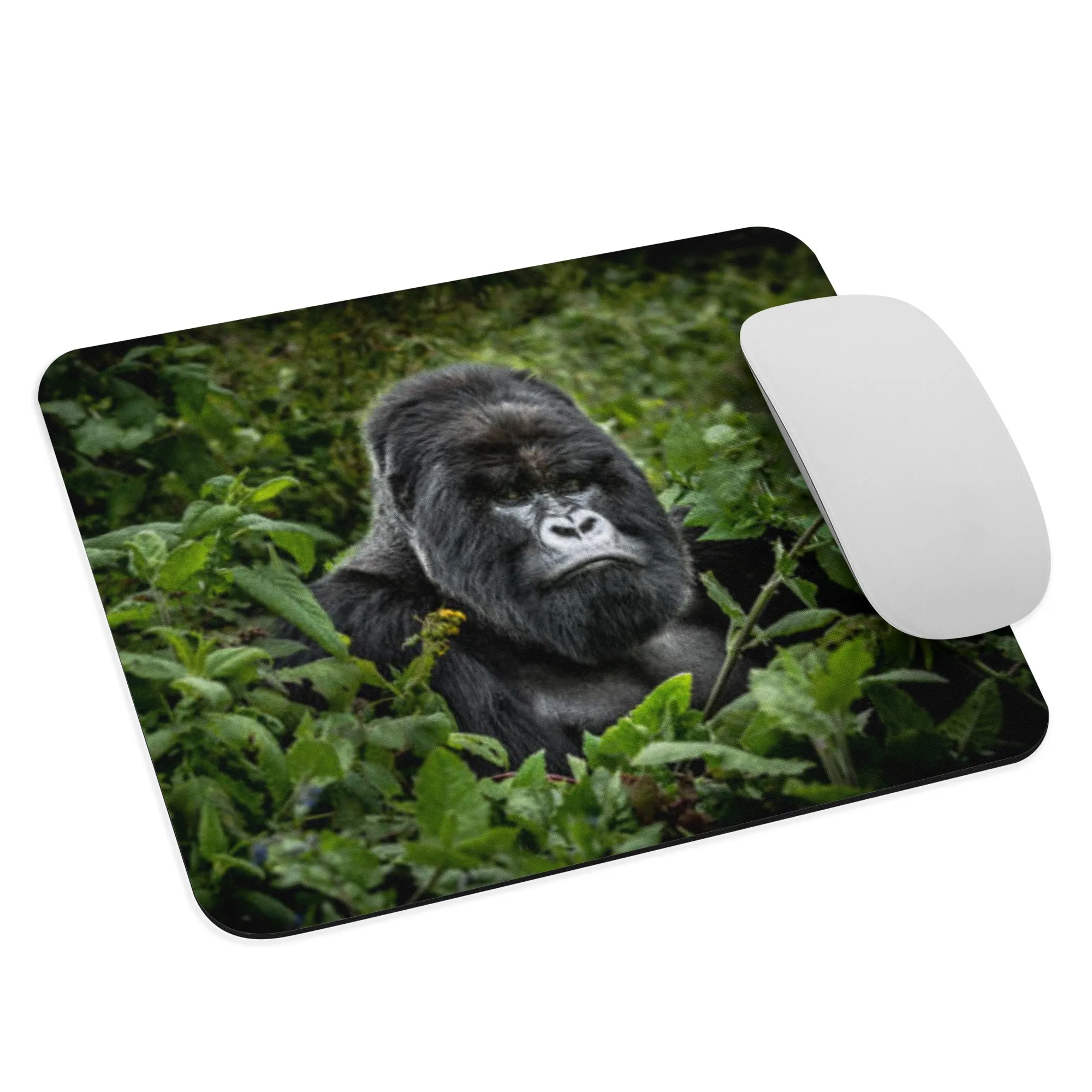 Padded Non-Slip Mousepad - Silverback Stare Down