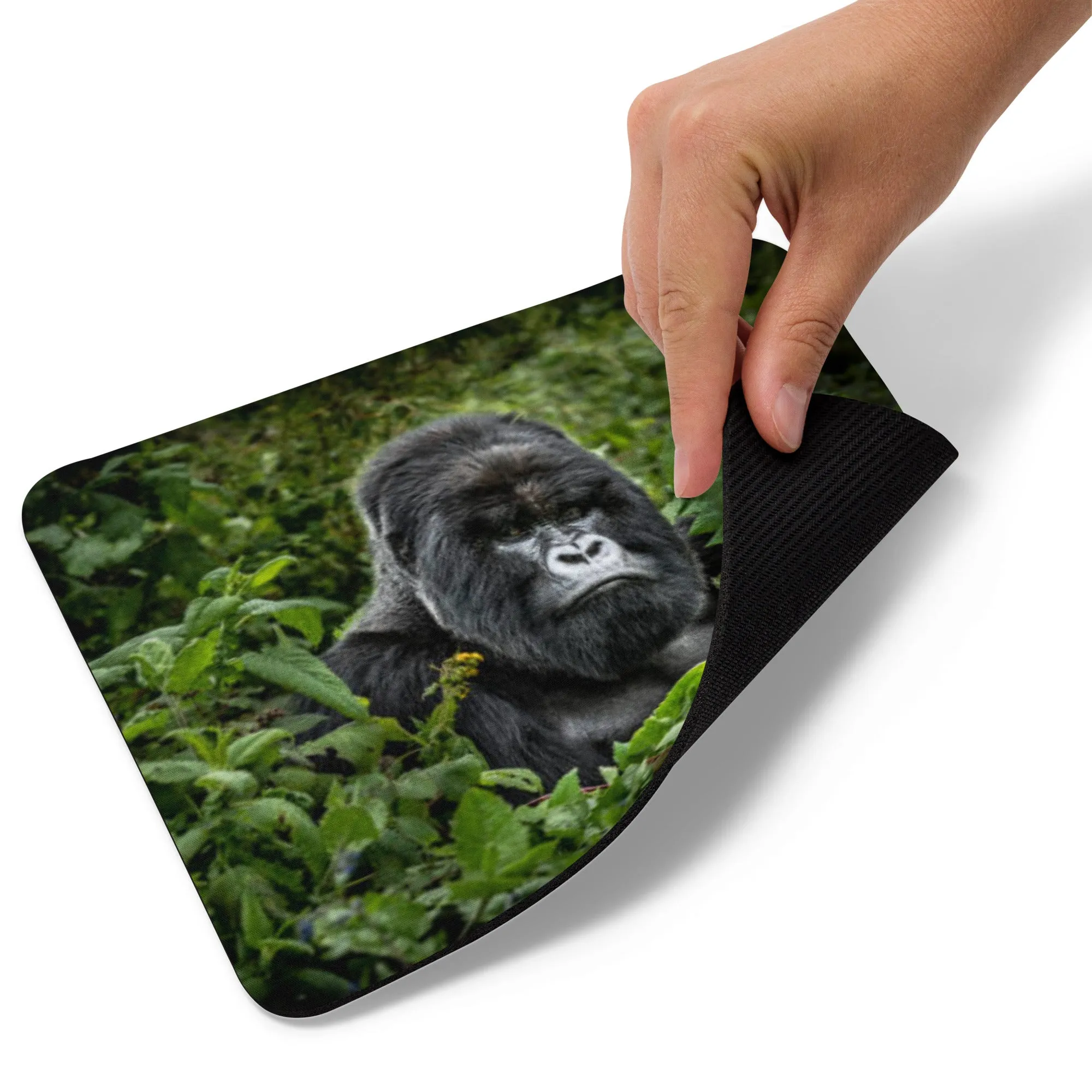 Padded Non-Slip Mousepad - Silverback Stare Down