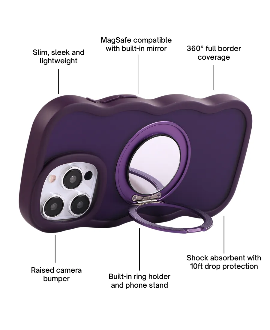 Purple Wavy Mirror MagSafe Phone Case