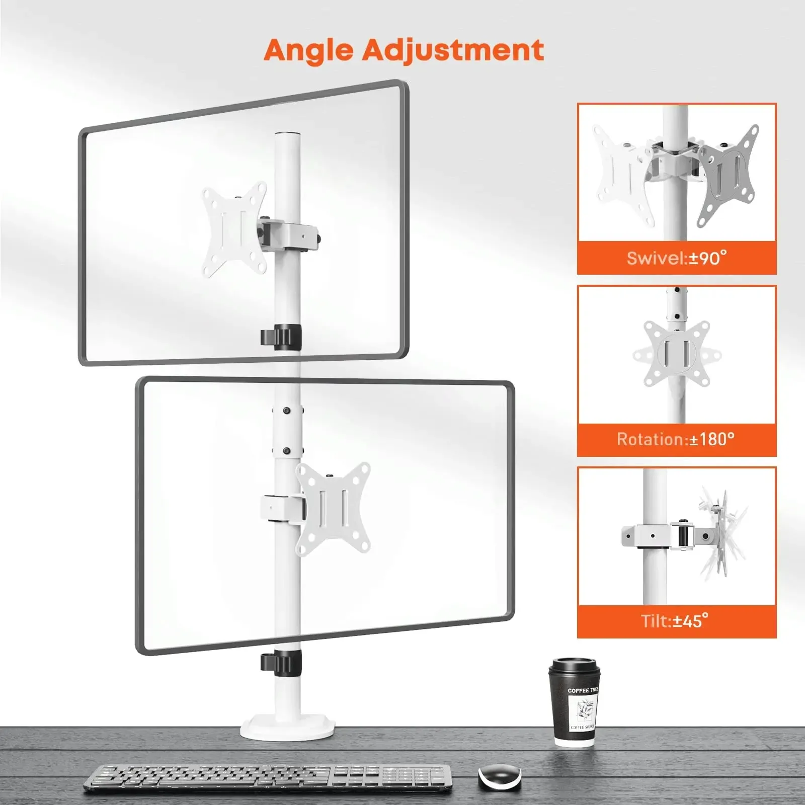 PUTORSEN Double Monitor Arm for Two Screens Up to 32 Inch