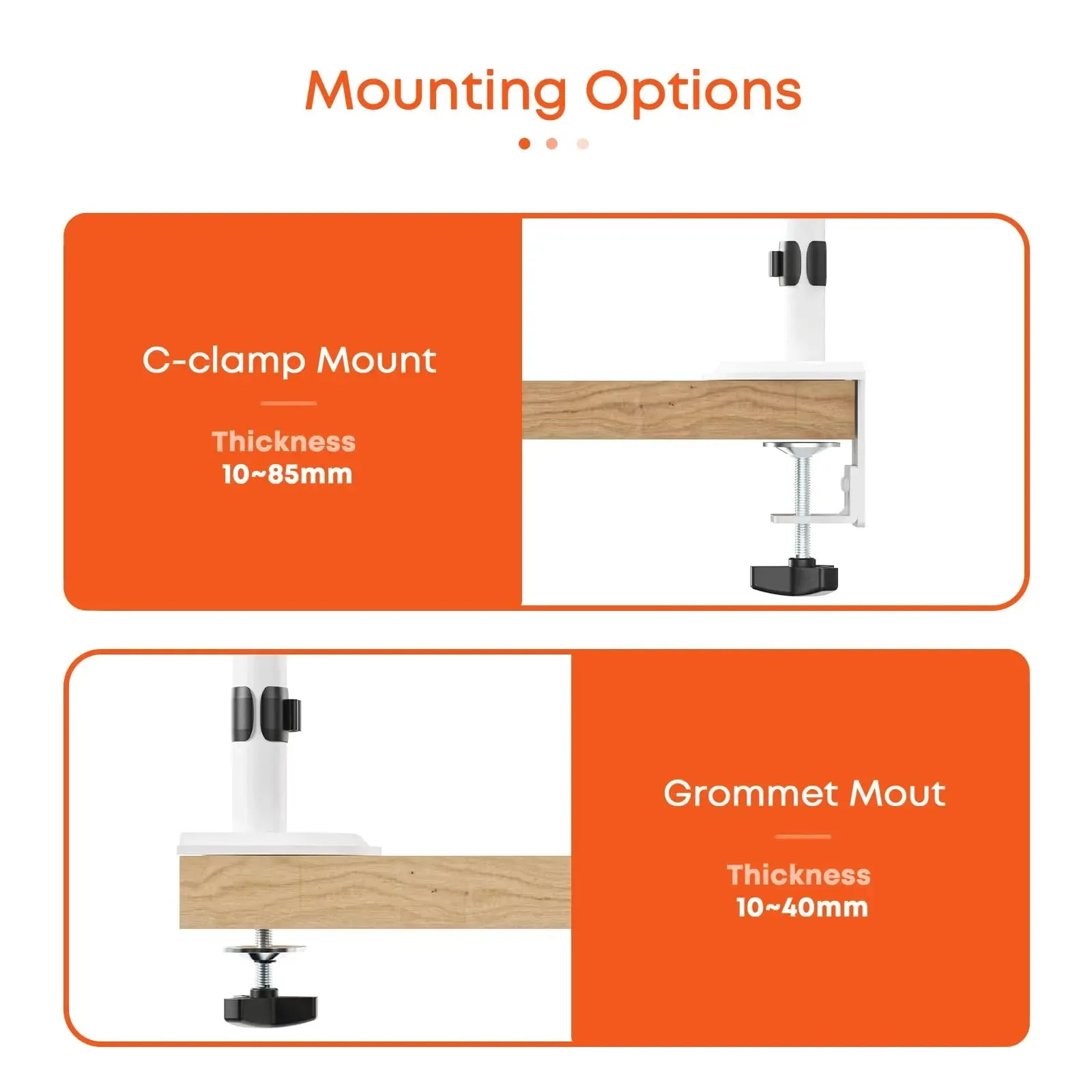 PUTORSEN Double Monitor Arm for Two Screens Up to 32 Inch