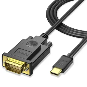 QGeeM USB C to VGA Adapter，USB Type-C to VGA Cable [Thunderbolt 3/4 Compatible] with iPhone 15 Pro/Max, MacBook Pro/Air 2023, iPad Pro, iMac, S23, XPS 17, Surface Book 3 and More