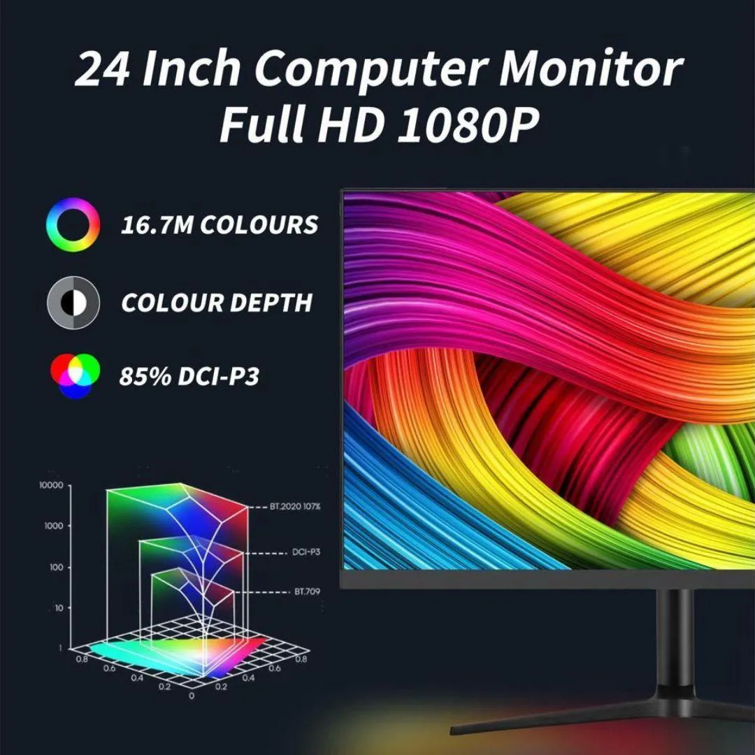 Rehisk 24Inch 75Hz Full HD 1080P Computer Monitor-241KV1