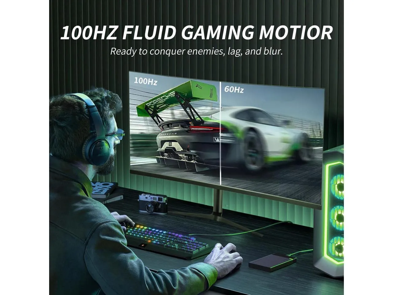Rehisk RE-344KV1 - 34 Inch 100Hz QHD 3440 x 1440 IPS Curved Gaming computer Monitor