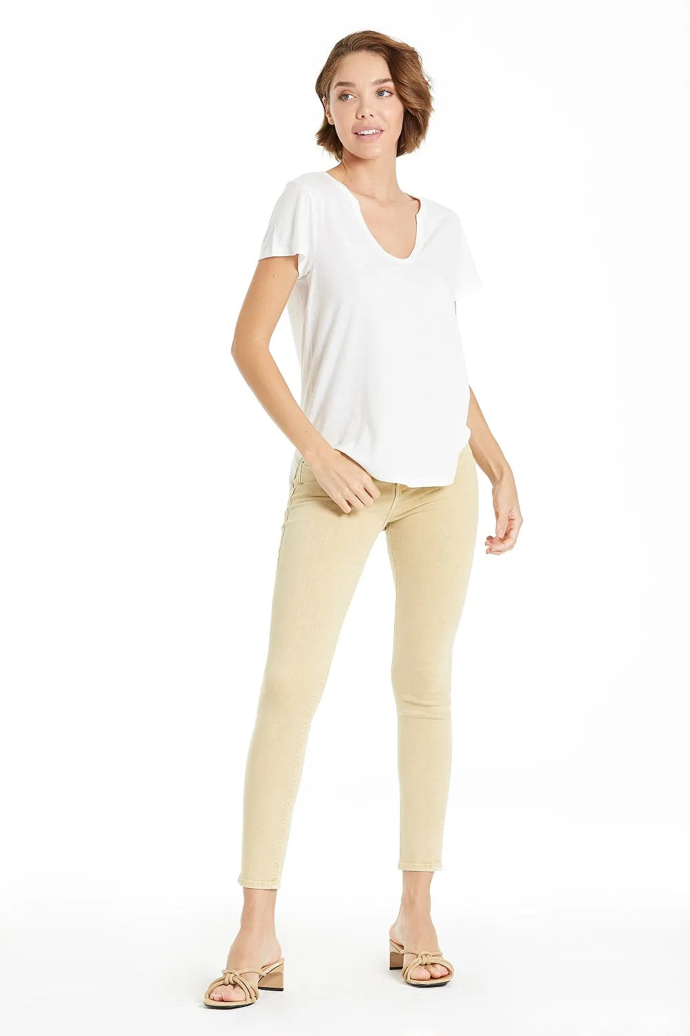 SPLIT NECK TOP | WHITE