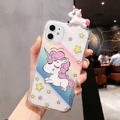 Unicorn 3D Toy Transparent Custom Slim Soft Cases