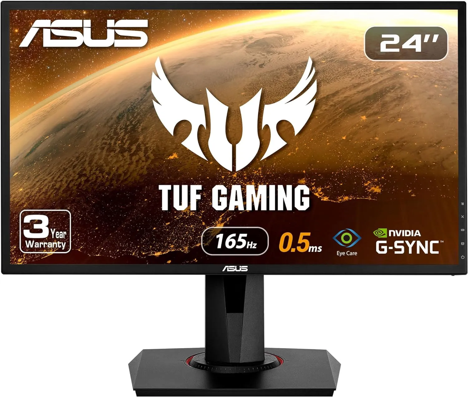 VG248QG 24" G-SYNC Gaming Monitor 165Hz 1080P 0.5Ms Eye Care with DP HDMI Dvi,Black