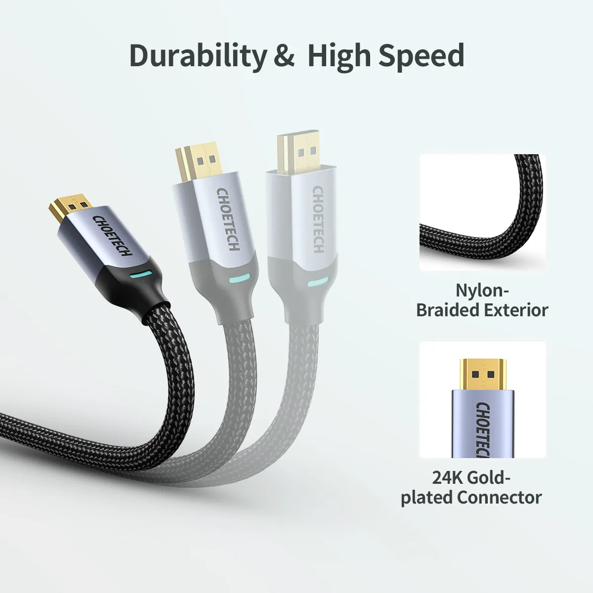XHH01 8K HDMI 2.1 Cable 8K@60Hz 48Gbps (2M/6.6FT) Braided Cable