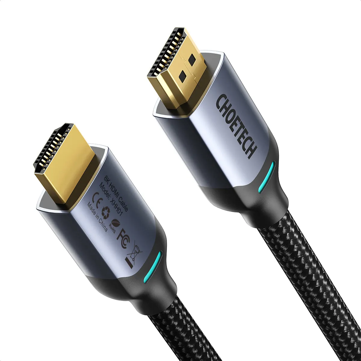 XHH01 8K HDMI 2.1 Cable 8K@60Hz 48Gbps (2M/6.6FT) Braided Cable