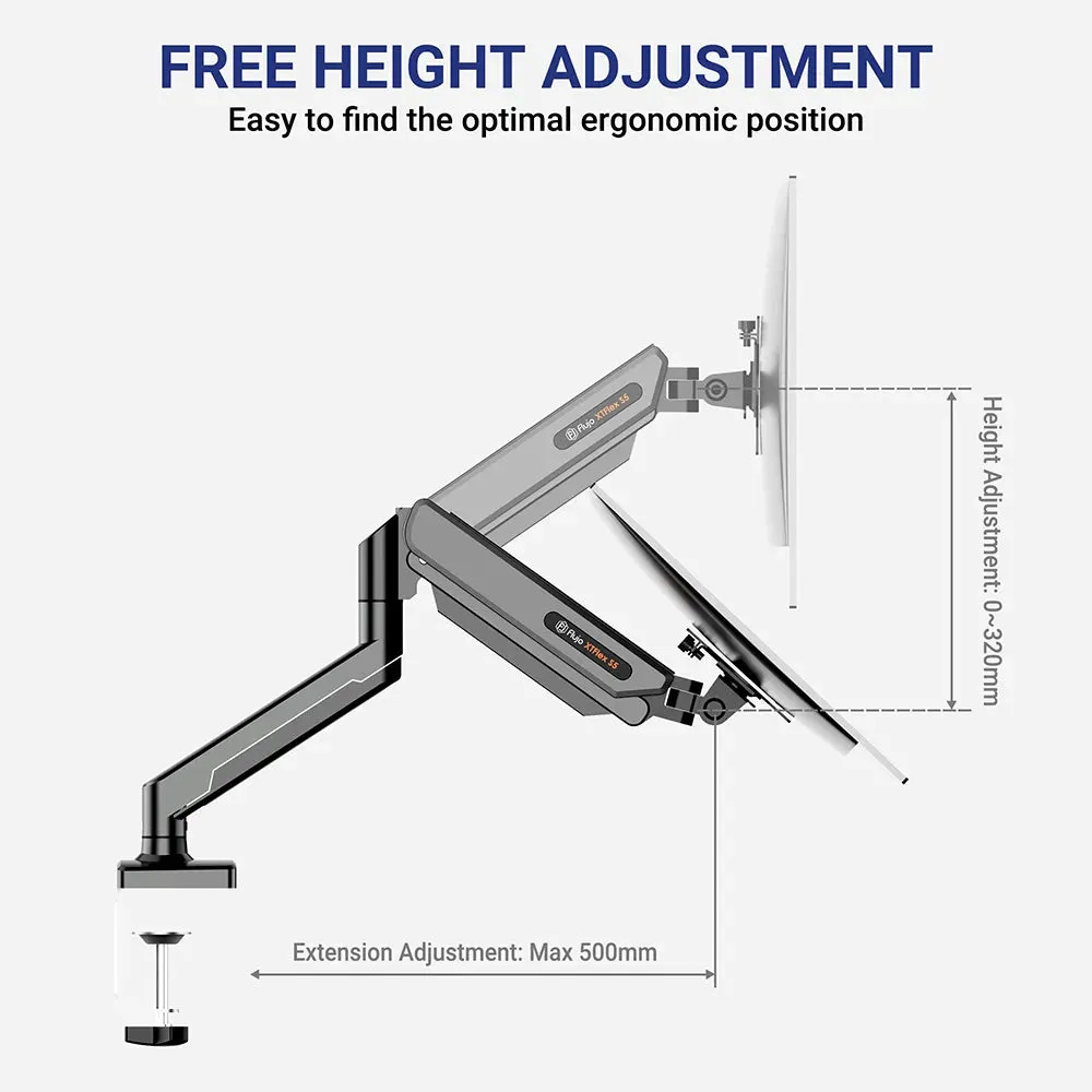 XTFlex S5 Monitor Arm Single